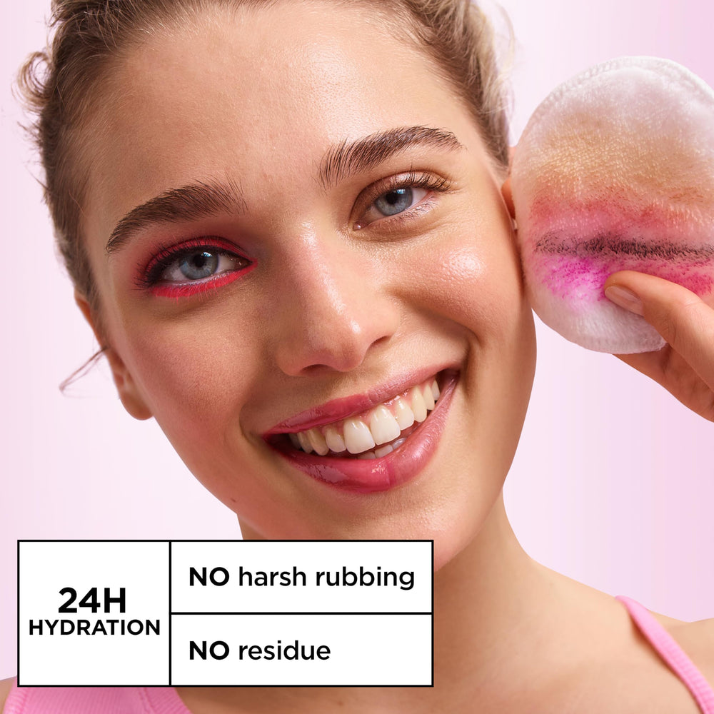 Garnier micellar texture on cotton pad demonstrating clean removal and gentle touch