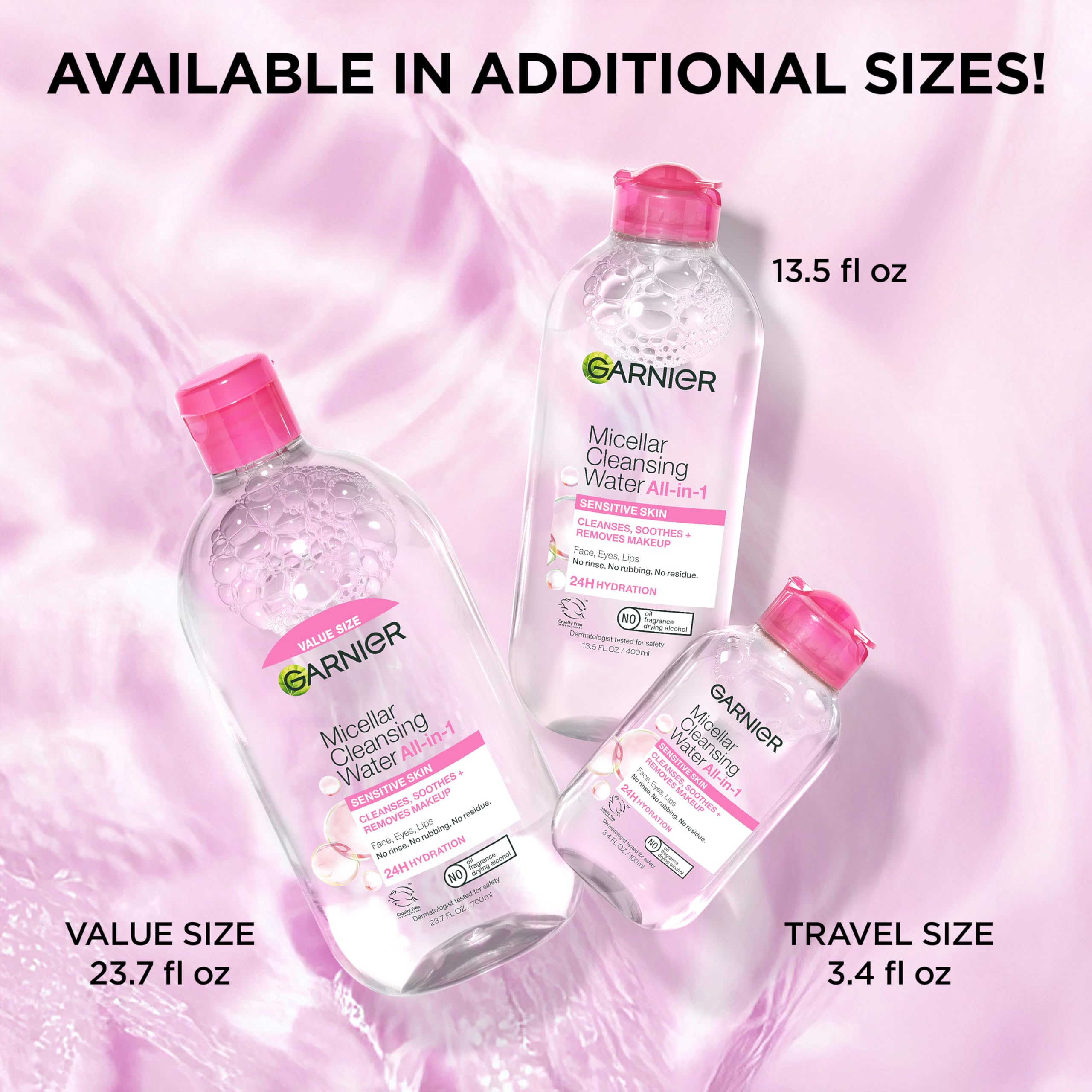 Garnier bottle inside travel bag illustrating portability and on-the-go ease