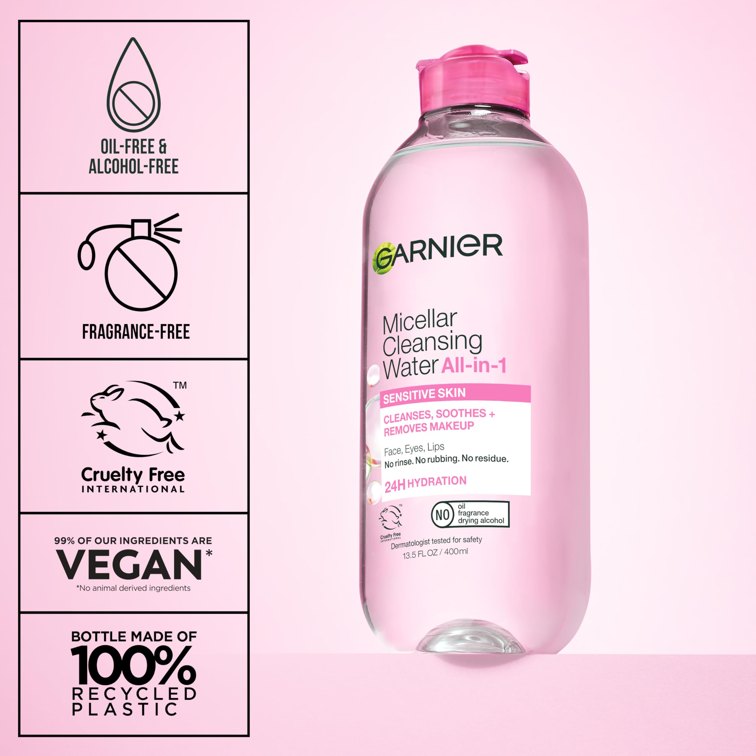 Garnier two-bottle set displayed for value and reduced packaging replacements