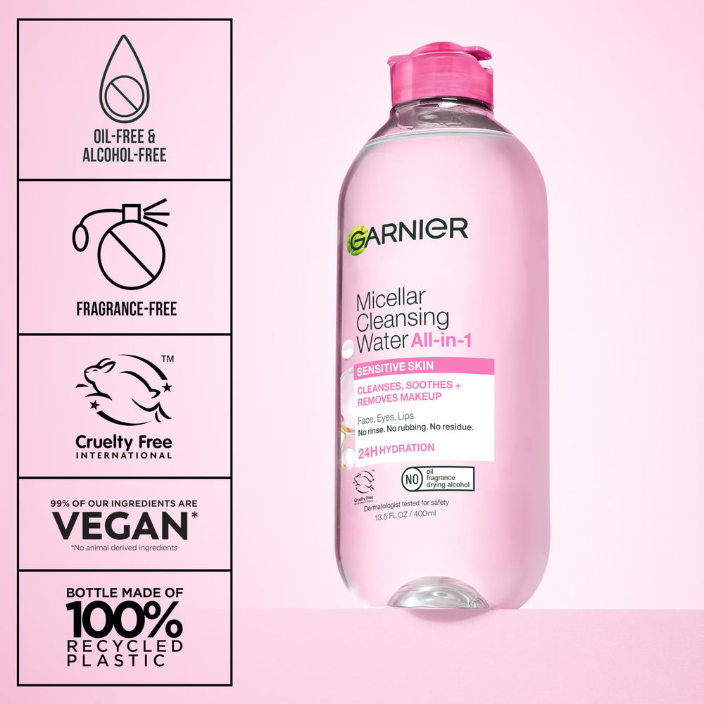 Garnier two-bottle set displayed for value and reduced packaging replacements