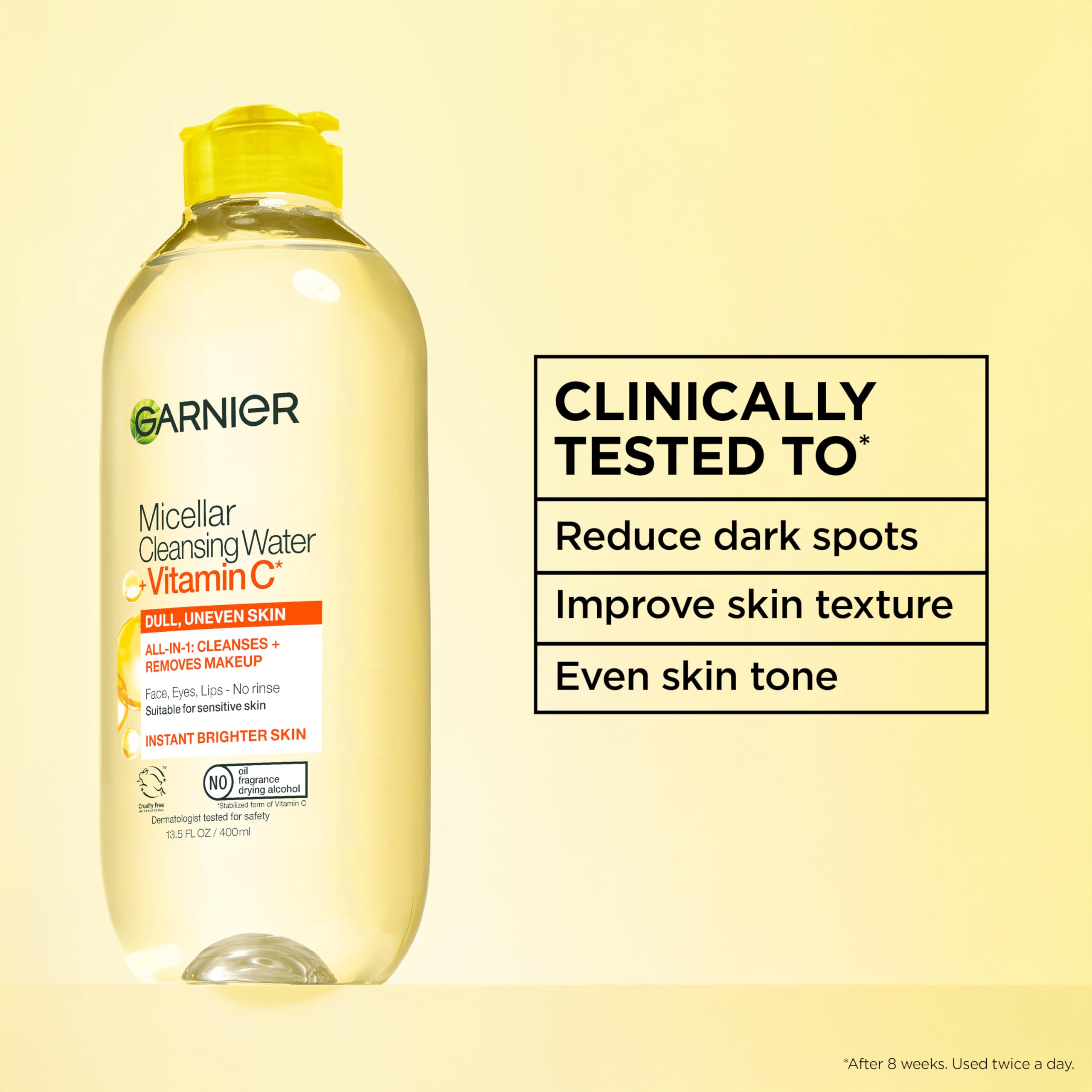 Garnier application on pad demonstrating gentleness and makeup removal