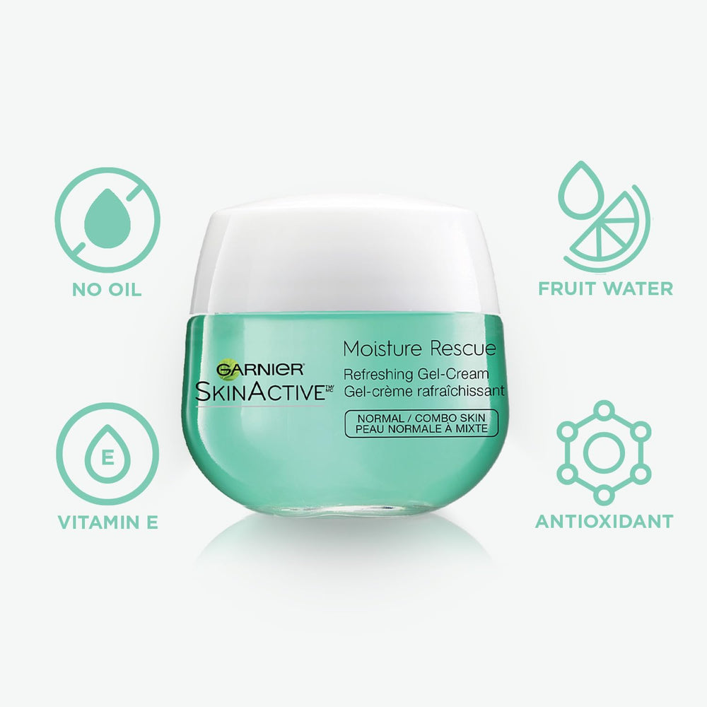Garnier Moisture Rescue gel texture close-up highlighting lightweight hydration