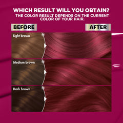 Garnier Nutrisse colorant bottle and developer showing easy mix