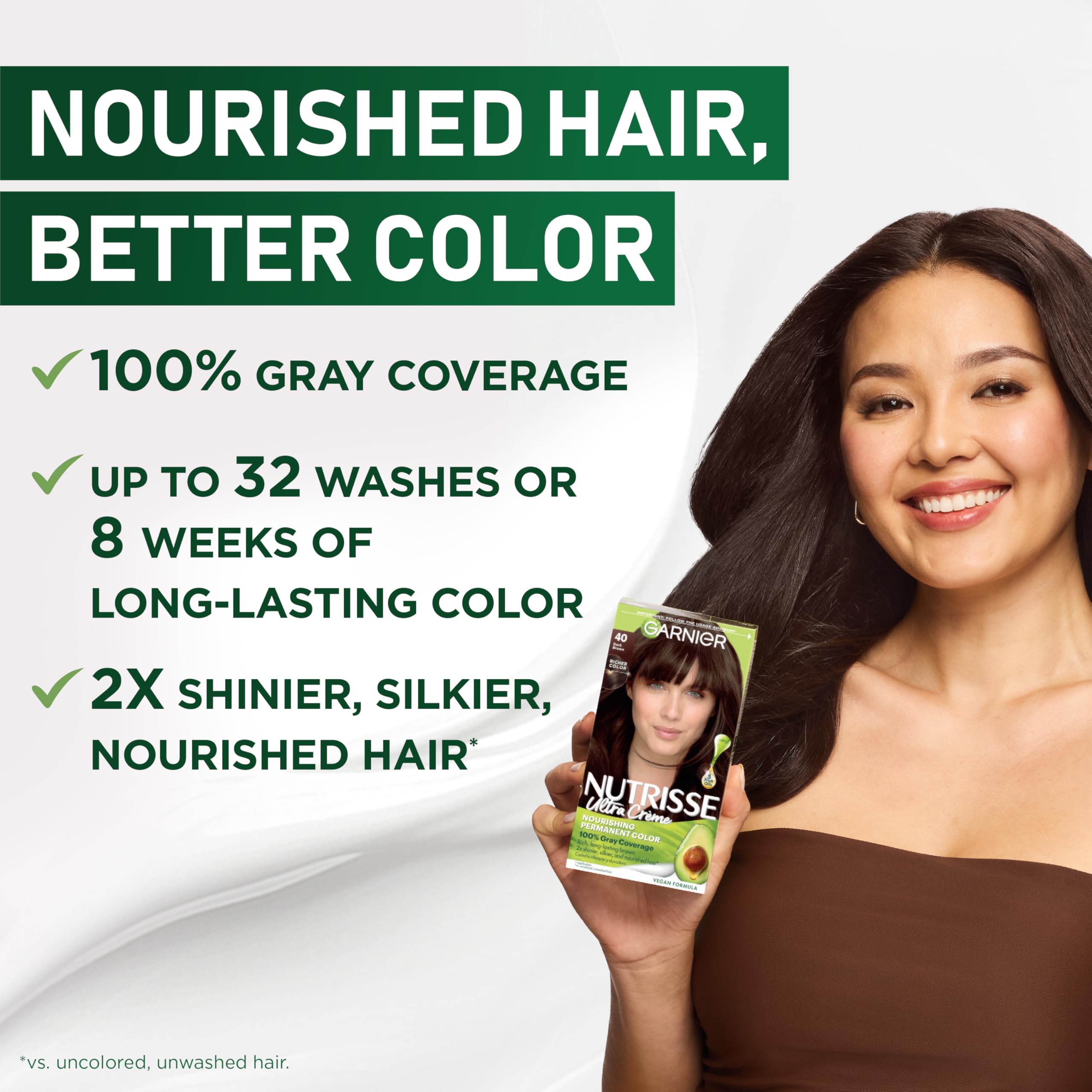 Garnier Nutrisse creamy texture on applicator demonstrating smooth spreadability