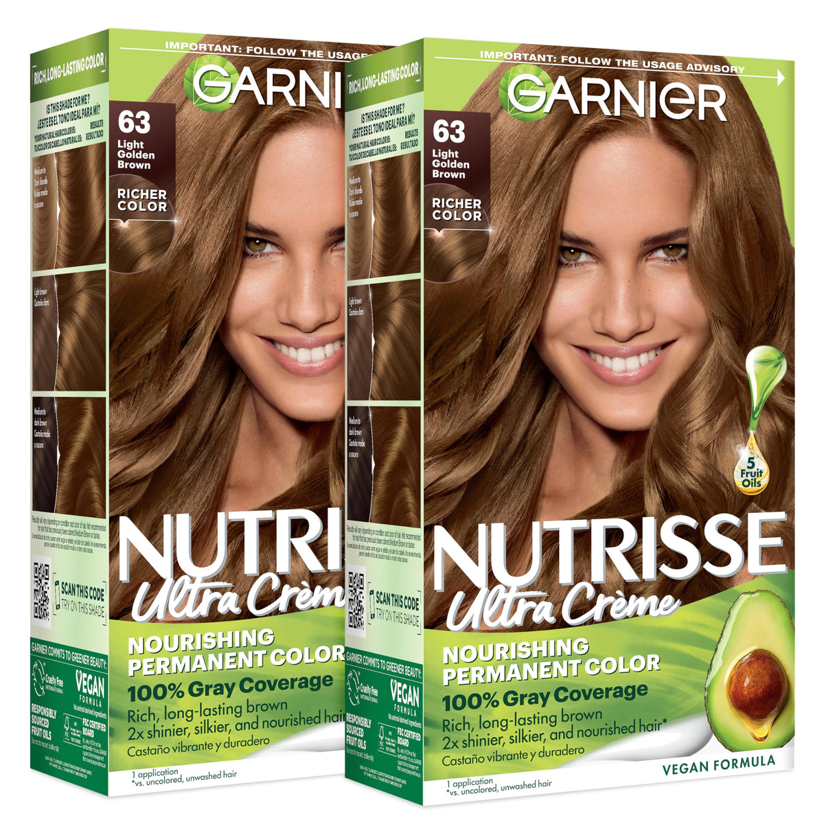 Garnier Nutrisse front packaging showing shade and benefits