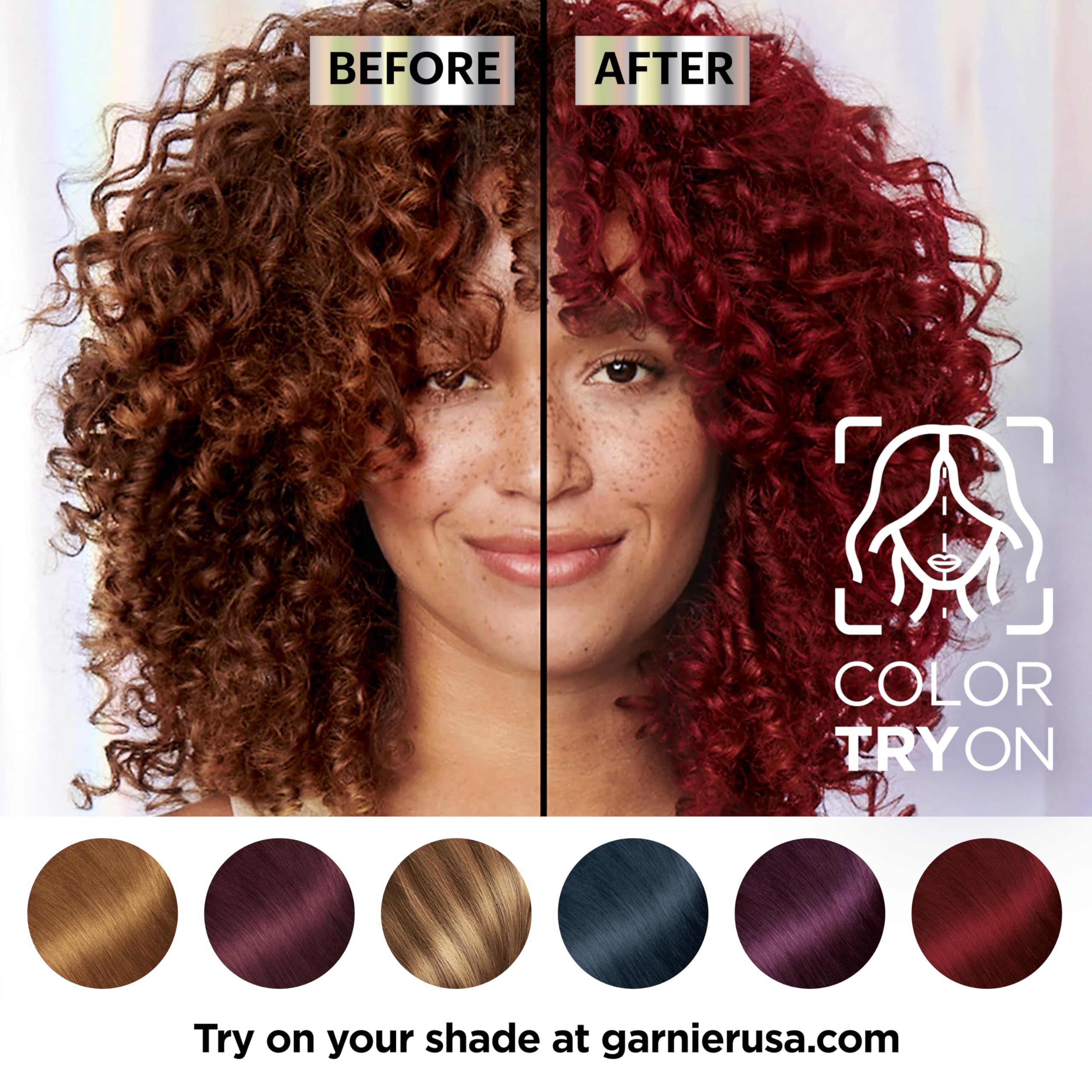 Garnier gloves and instruction sheet layout for safe, guided at-home coloring