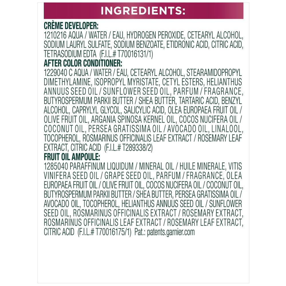 Garnier Nutrisse finished styled hair illustrating vibrant, glossy color
