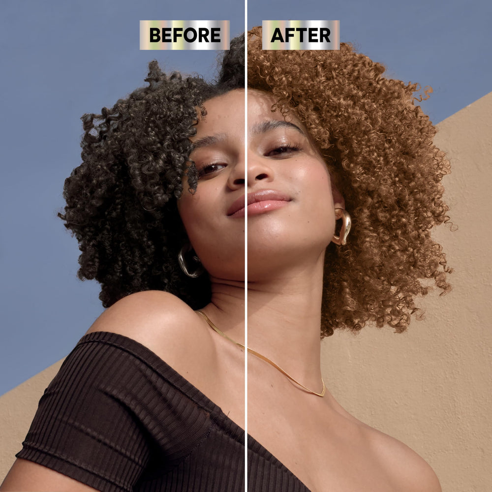 Garnier dye coverage on long hair to illustrate two-box recommendation