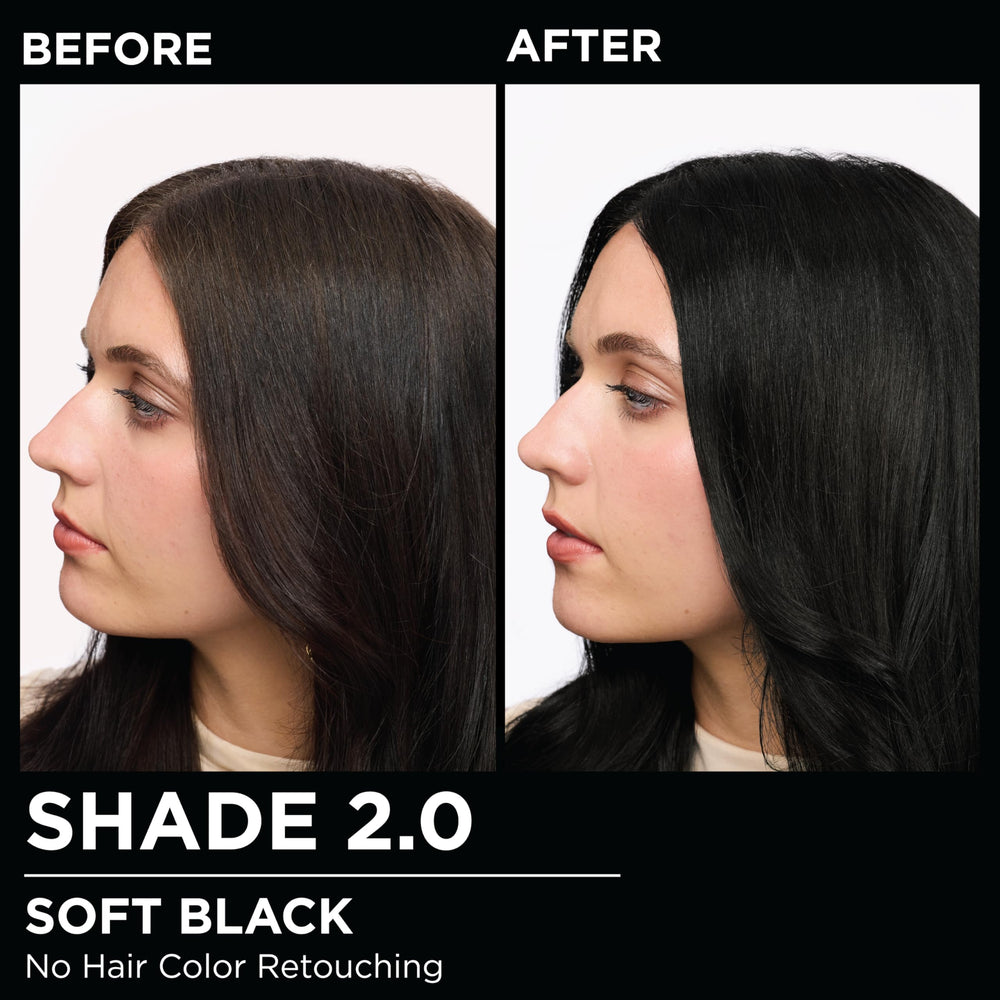 Garnier Olia before and after comparison showing improved color and coverage