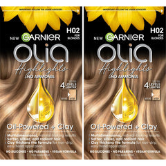 Garnier Olia highlights kit front packaging showing kit contents and benefits