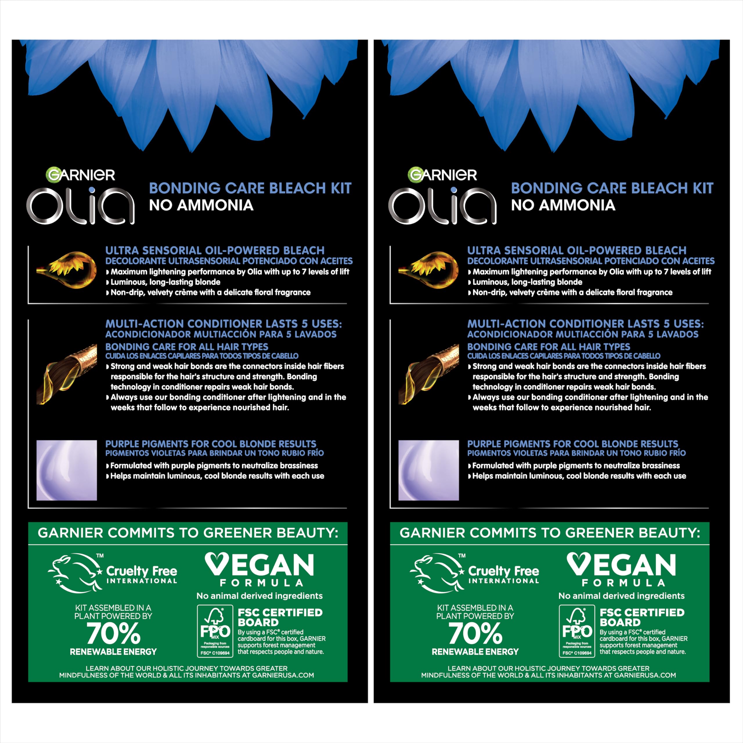 Garnier Olia size and coverage example for short to long hair