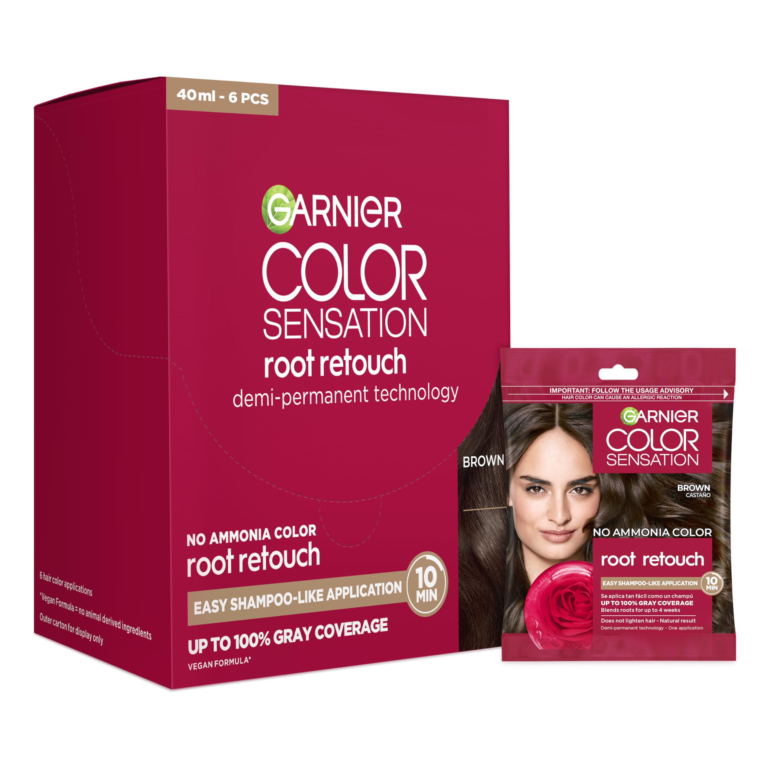 Garnier front packaging showing product name and pack of six for quick identification