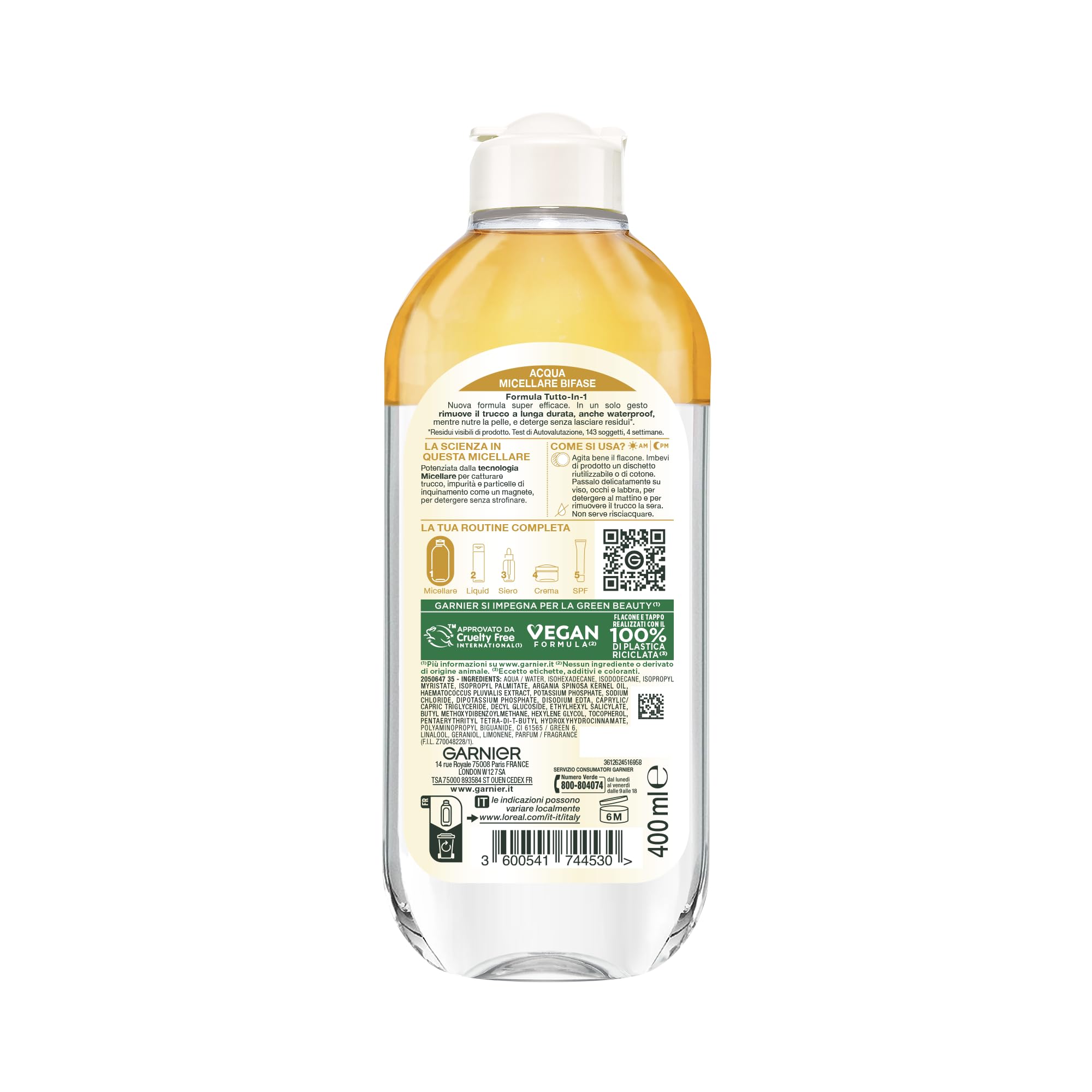Garnier closeup of two‑phase micellar texture for effective removal