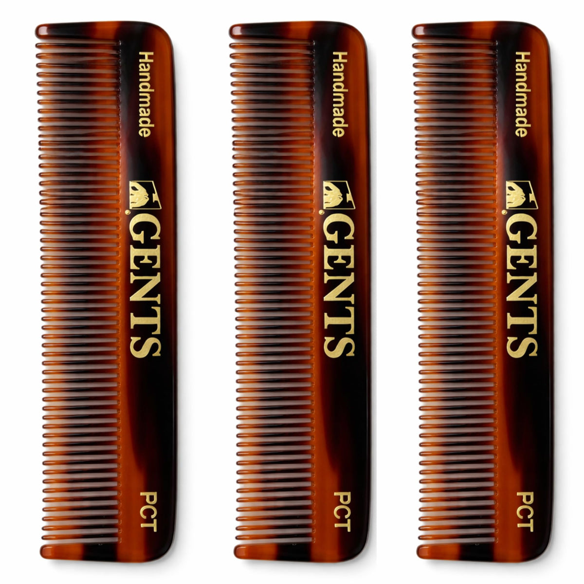 G.B.S front view of tortoise shell comb showing slim profile and elegance