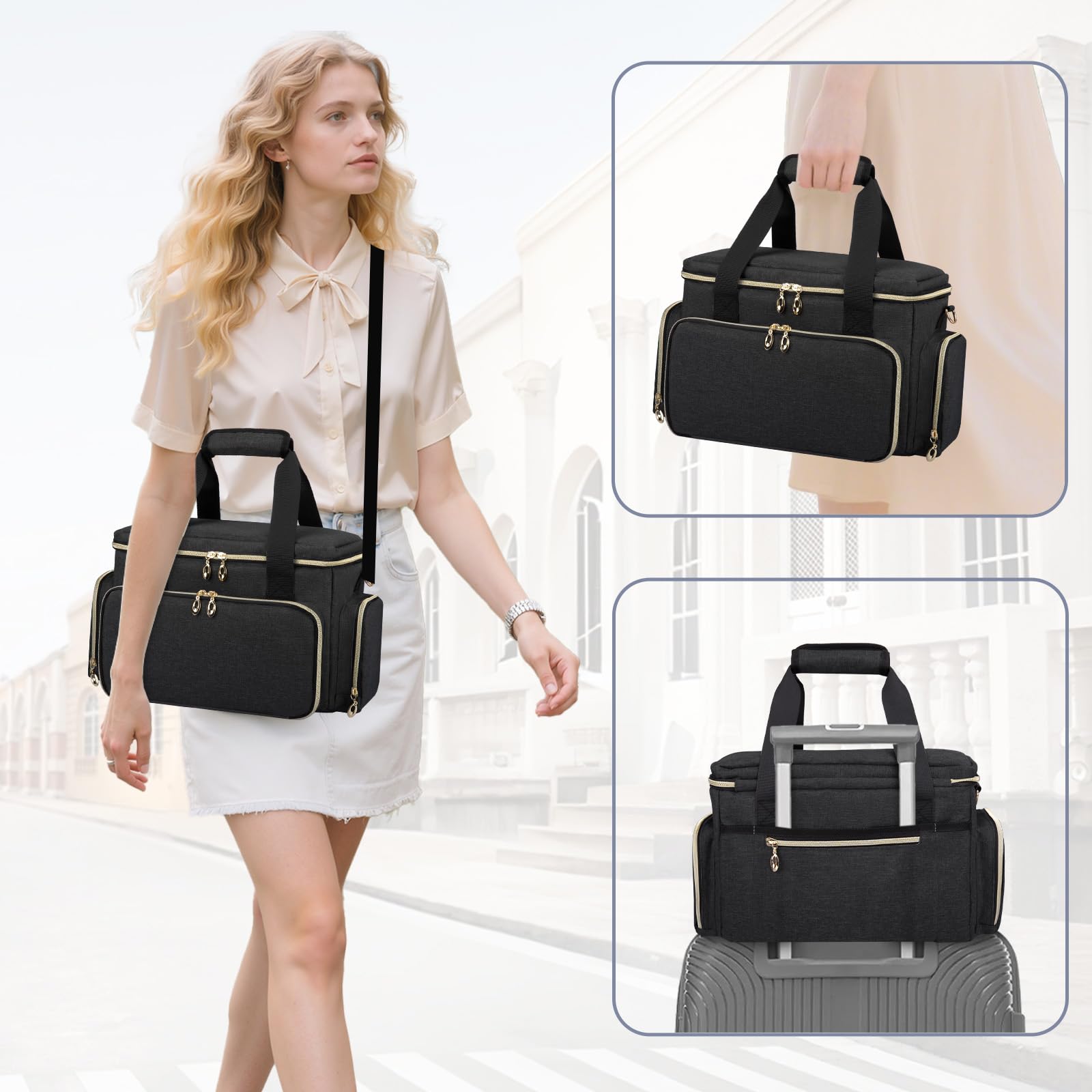 GDNasist interior pouches and small pocket storing serums and tubes neatly