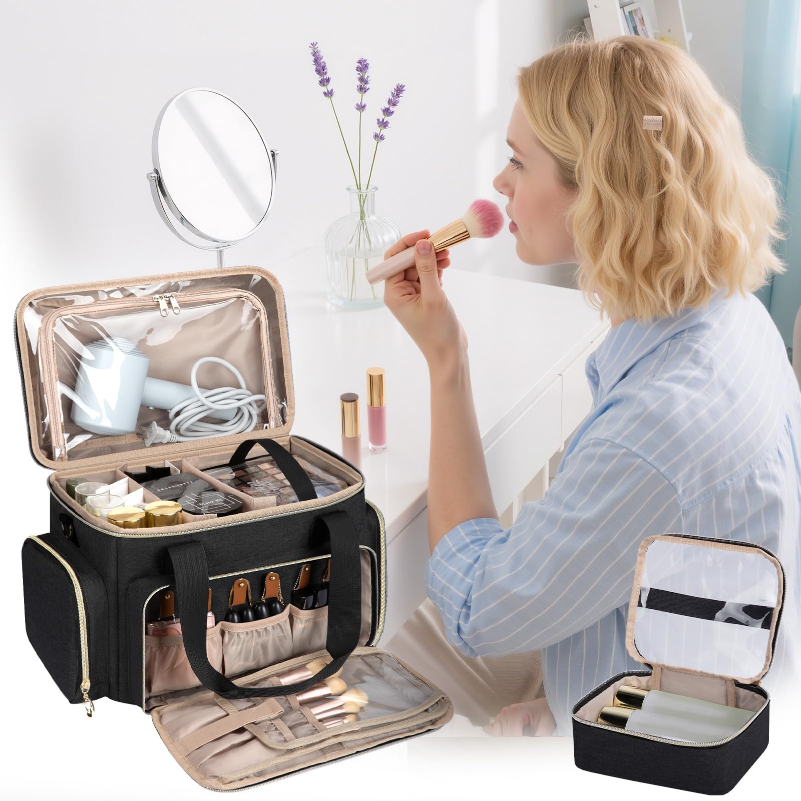 GDNasist attached luggage strap securing bag to suitcase for hands-free travel