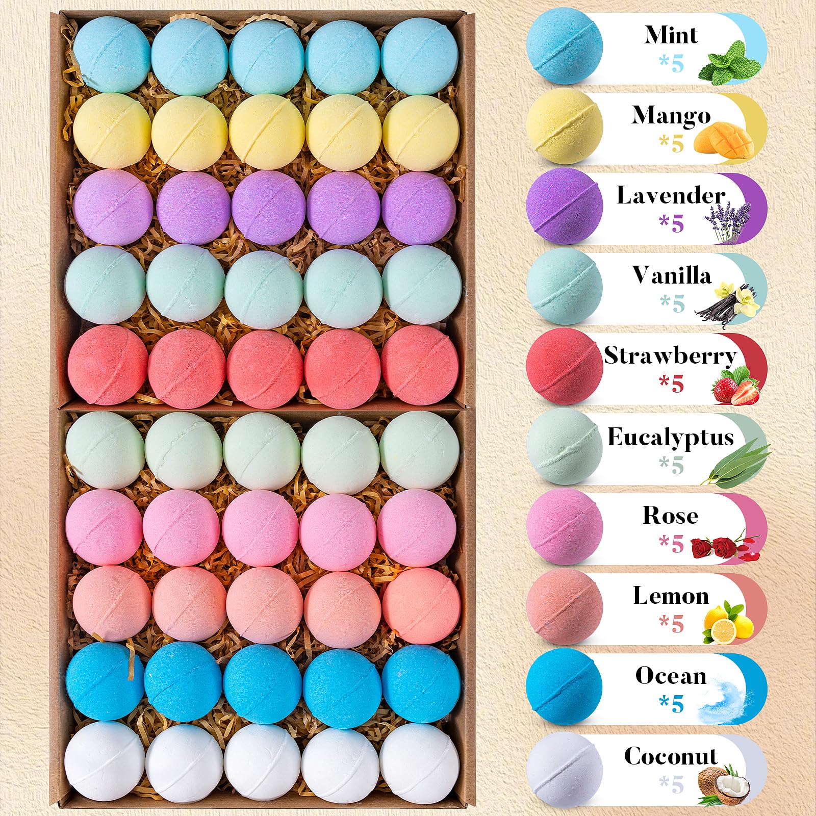GDWDGJ label closeup listing ten scents for easy scent selection