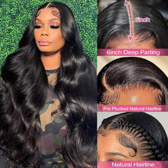Gearina close-up lace hairline highlighting pre-plucked baby hairs benefit