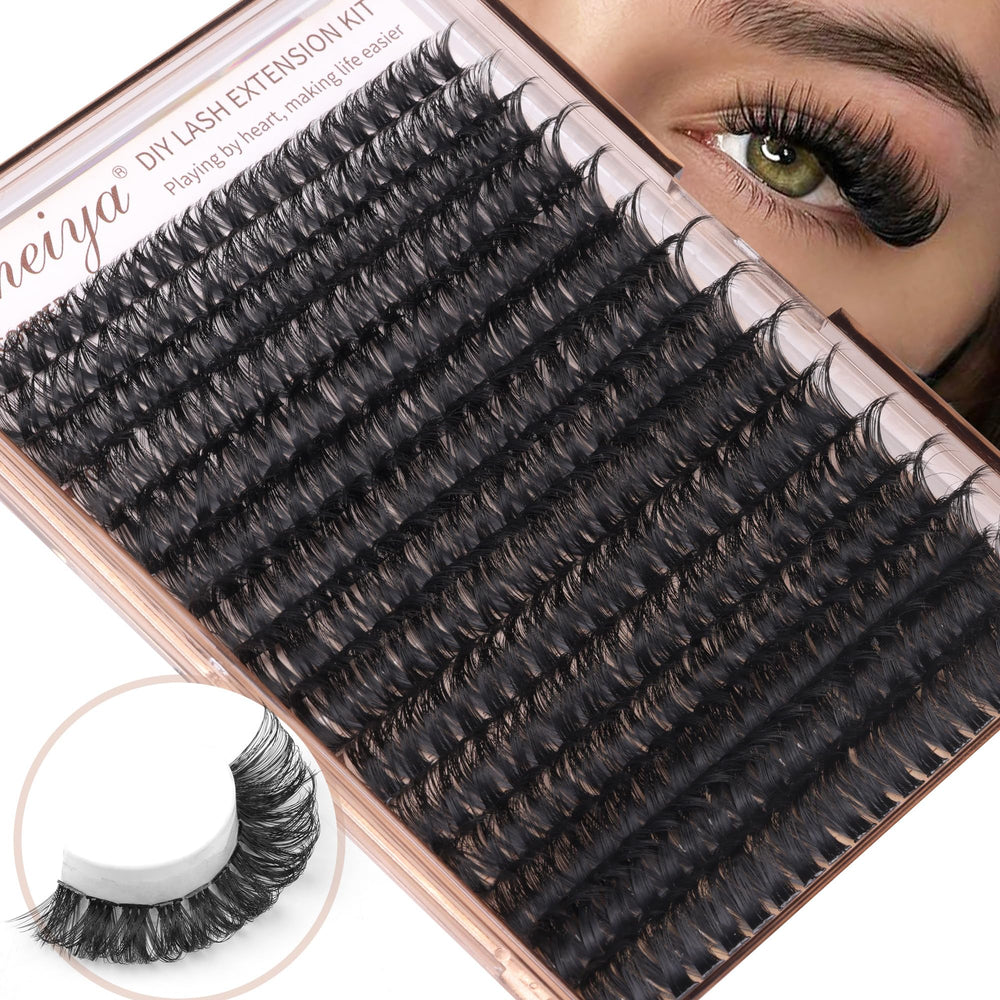 Geeneiya applying clusters on lash line for natural blending