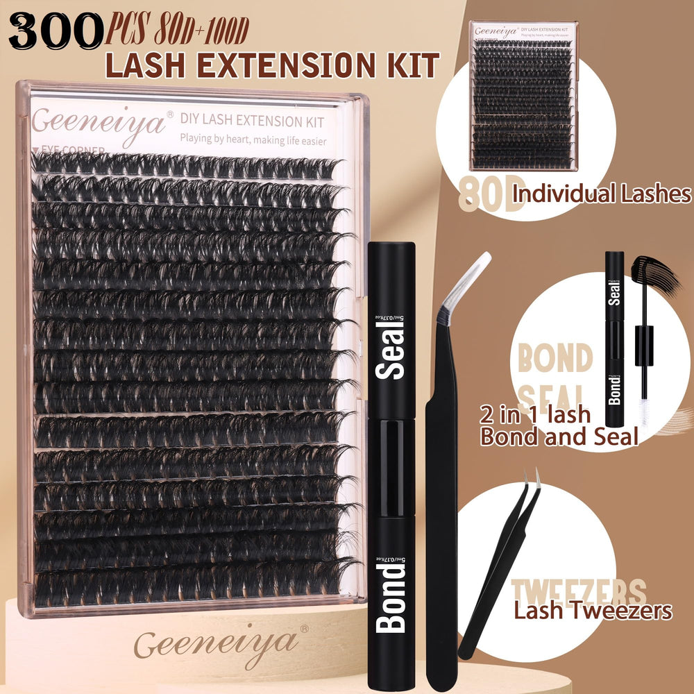 Geeneiya close-up of cluster lash bands highlighting fuller volume