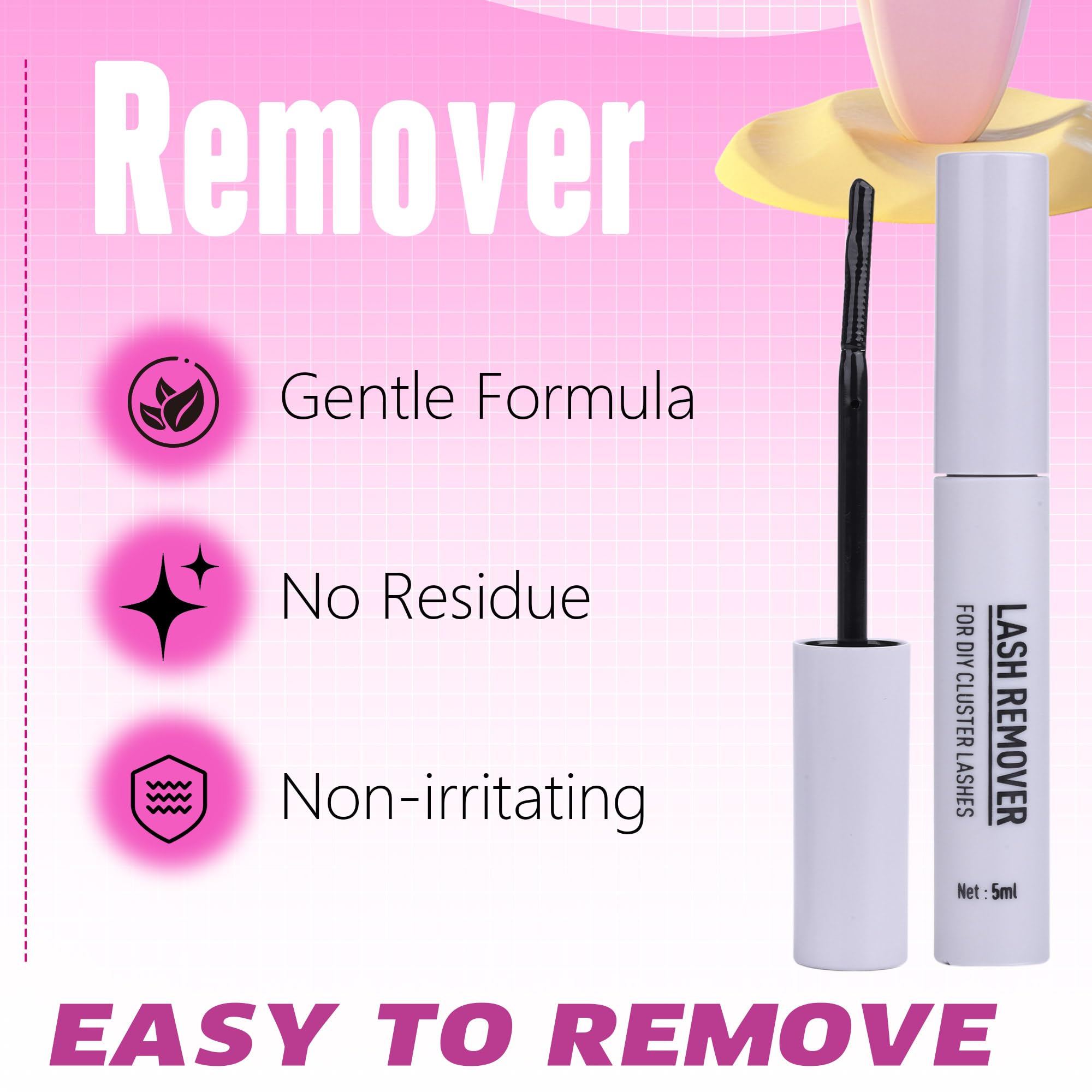Geeneiya waterproof black lash bond and seal bottles showing long-hold benefit
