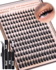 Geeneiya front packaging showing full manga lash clusters kit and benefits