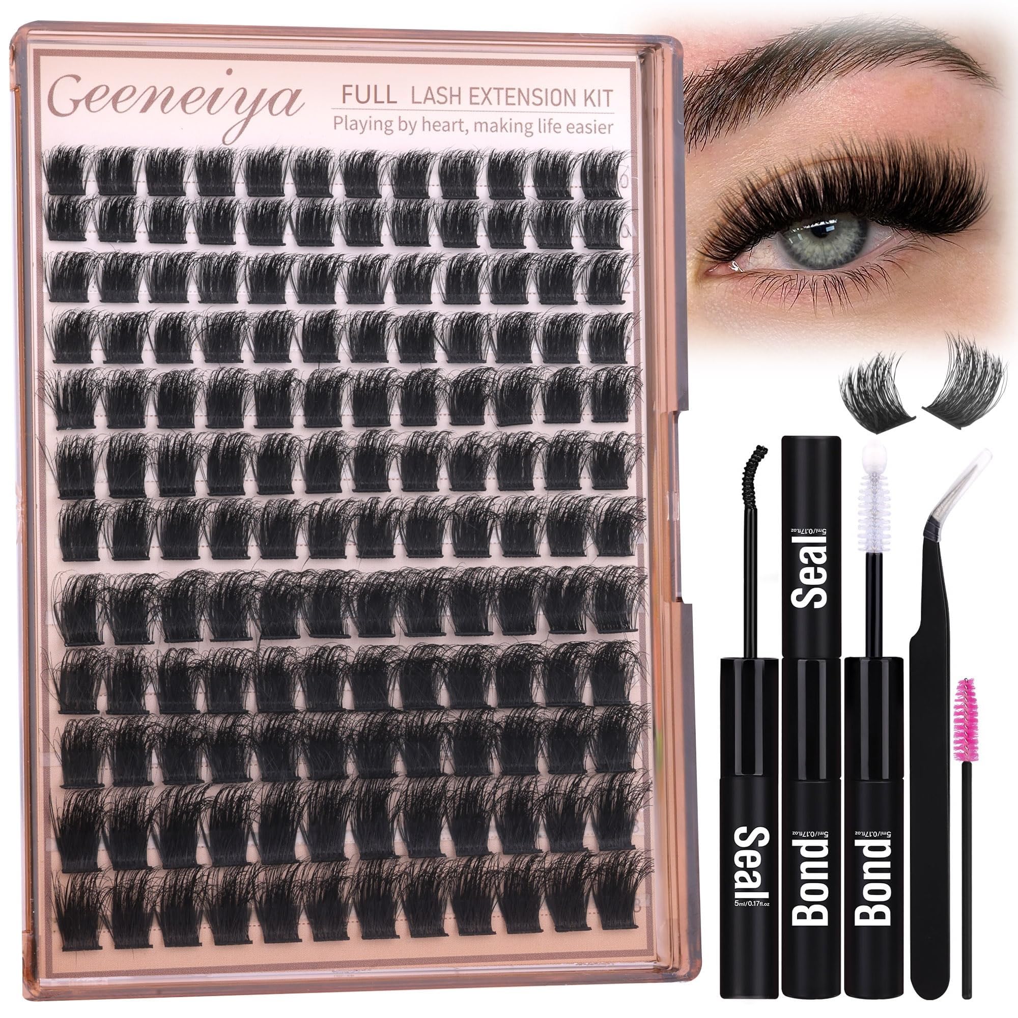 Geeneiya front packaging showing kit contents and easy-at-home benefit