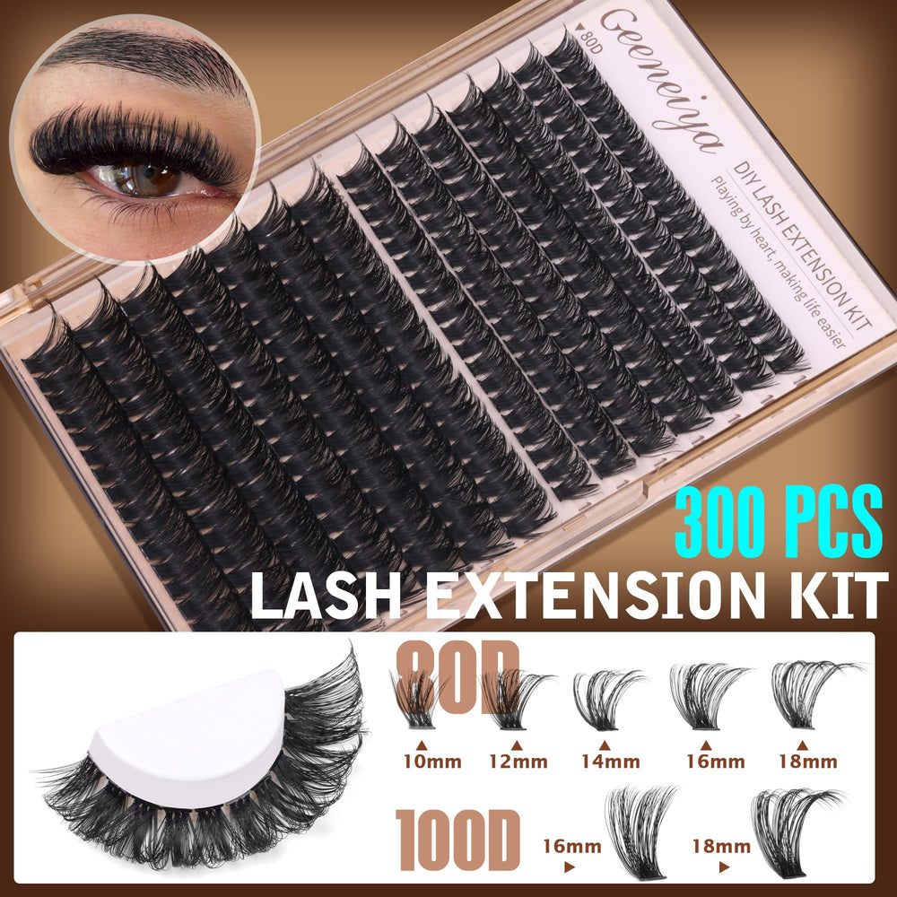 Geeneiya precision tweezers with waterproof lash bond and seal for easy application