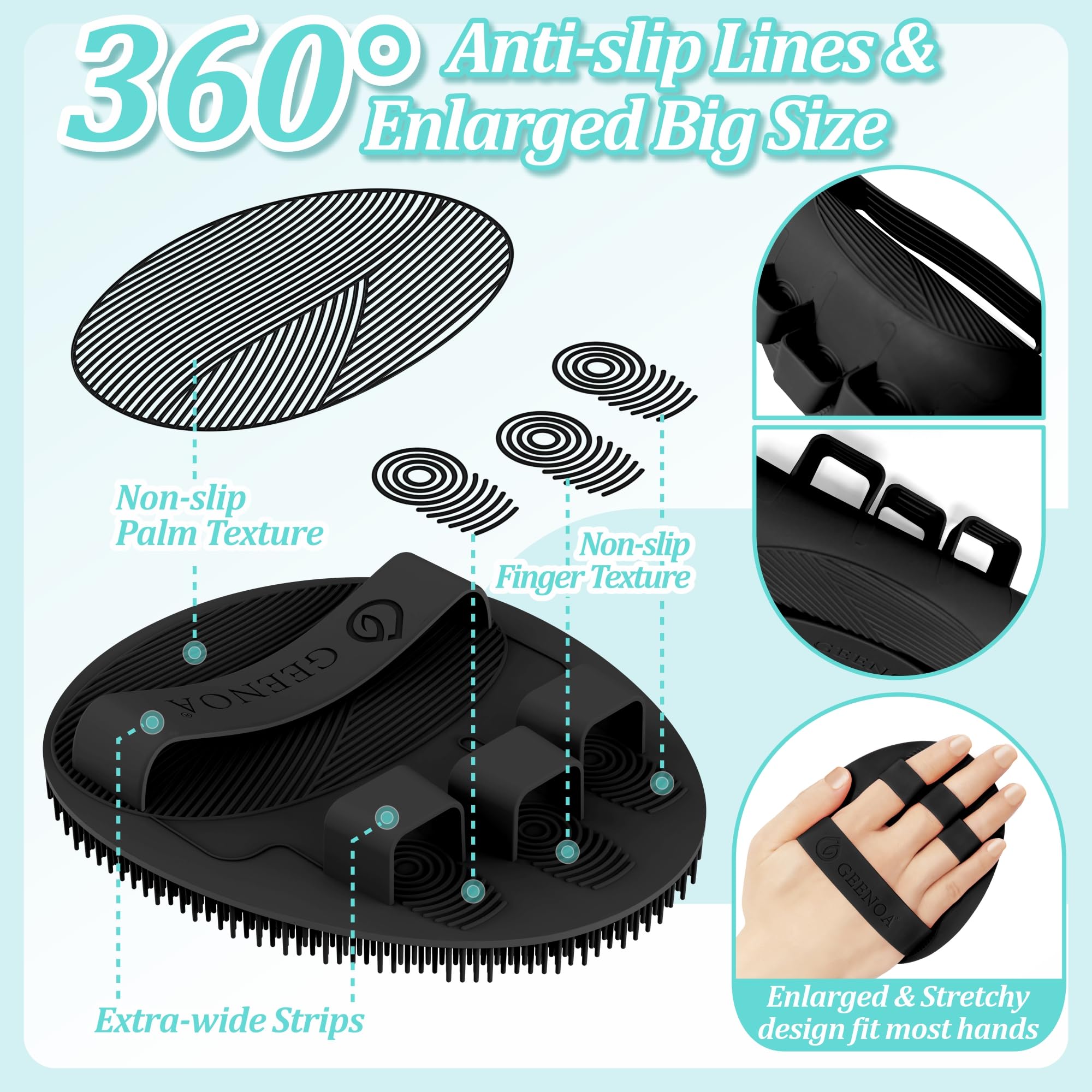 GEENOA face scrubber detail handle providing gentle cleansing control