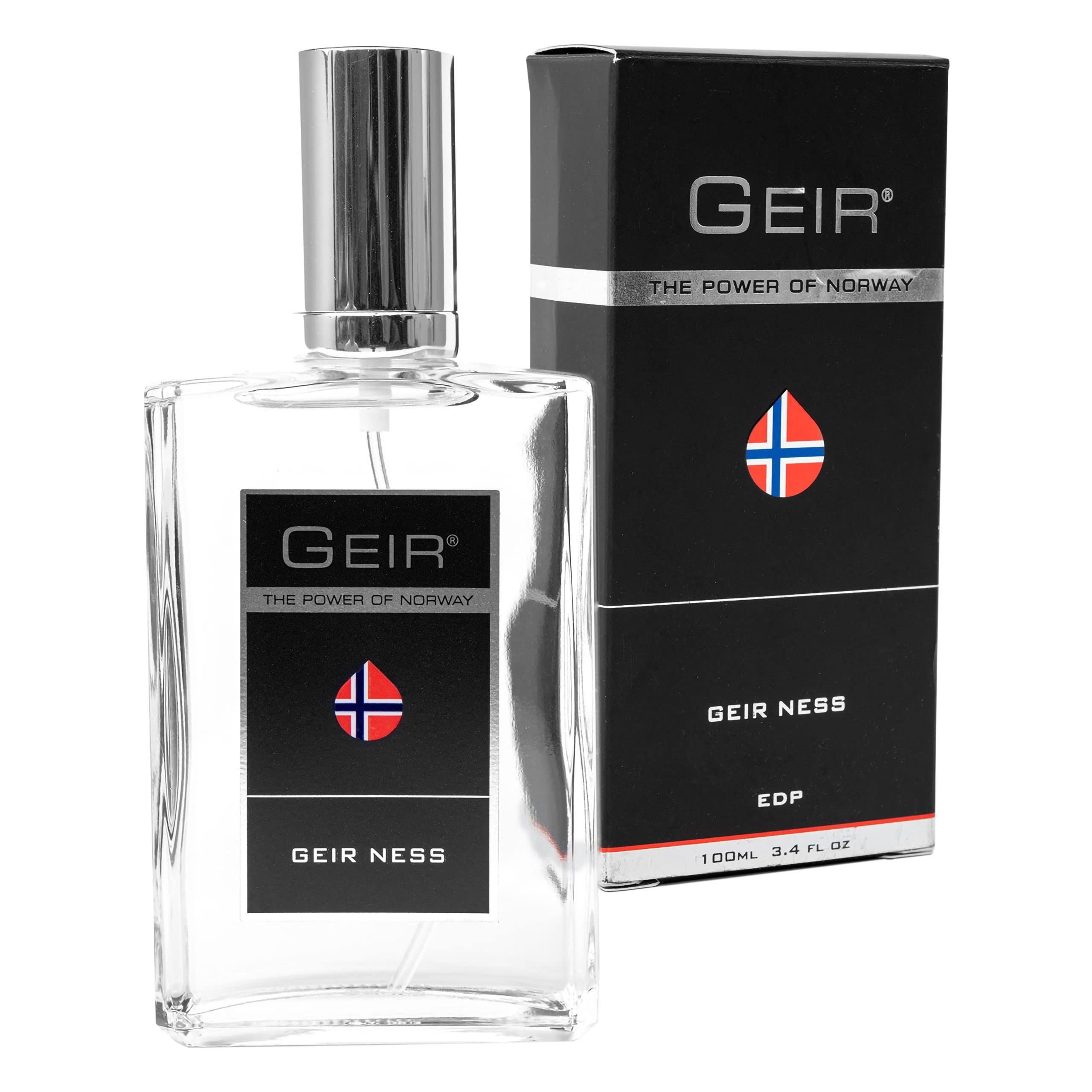 Geir Ness front bottle showing crisp design and fresh scent benefit
