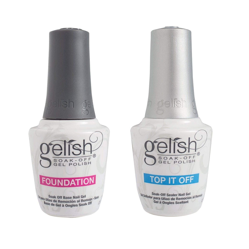 Gelish bottles showing glossy finish and long-wear benefit