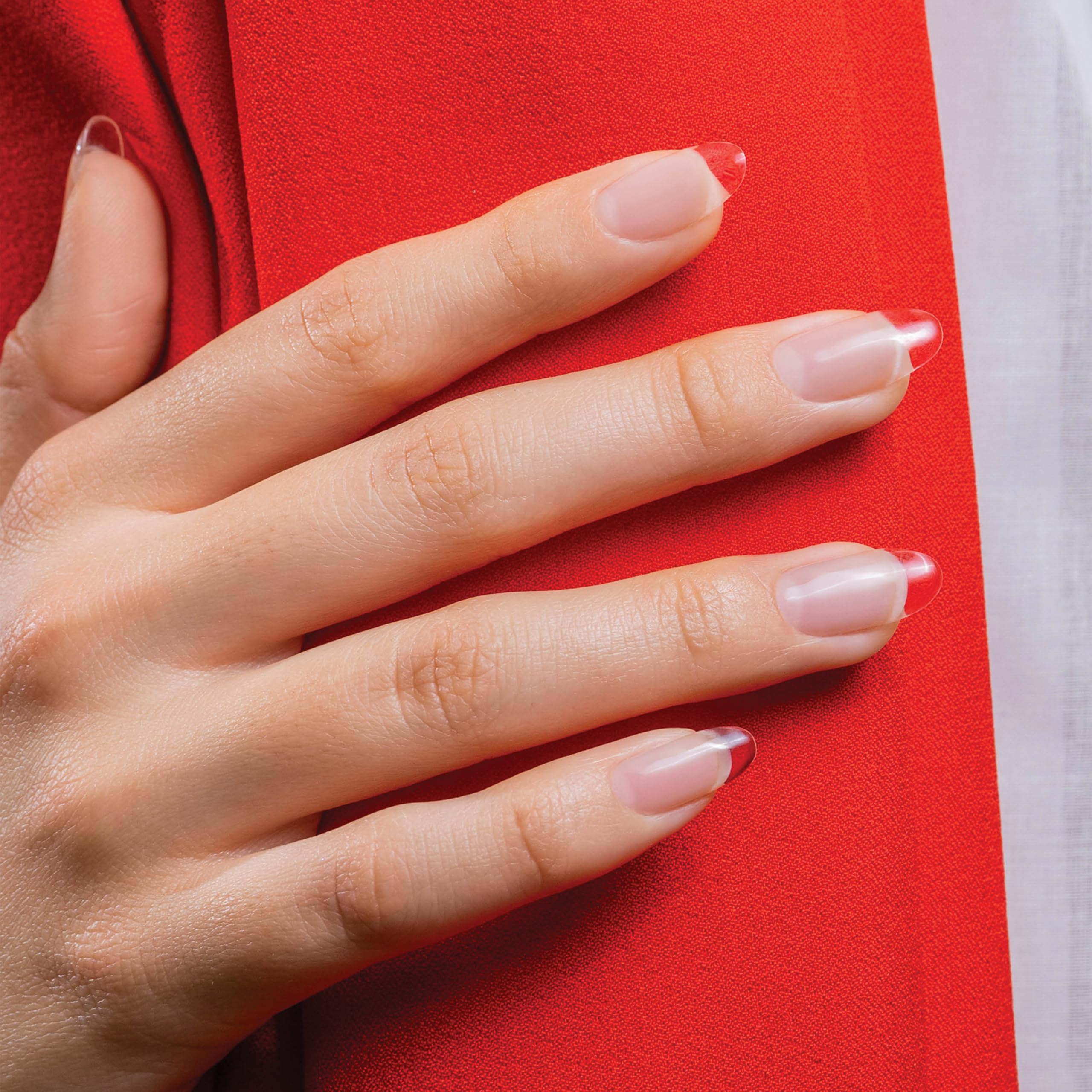Gelish 15 mL bottle beside a ruler showing compact size and convenient salon storage benefit