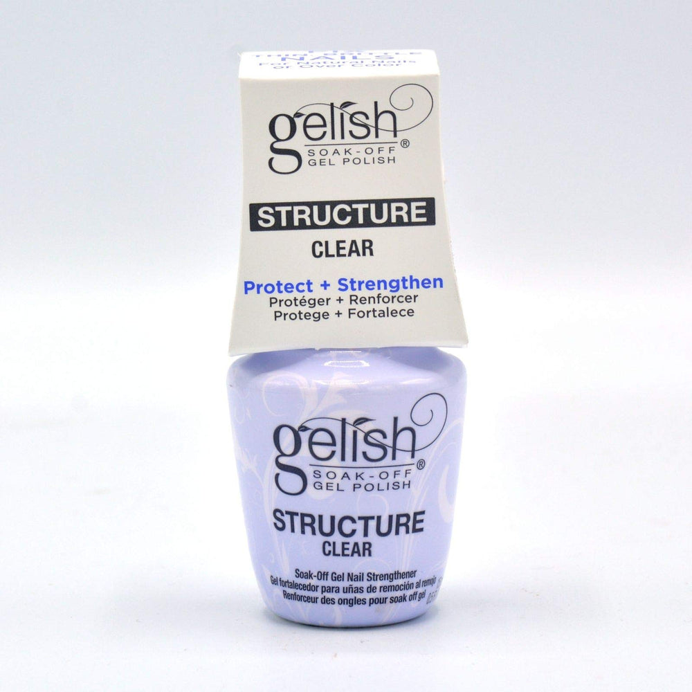 Gelish Structure Gel clear front packaging shows texture and long-lasting overlay benefit