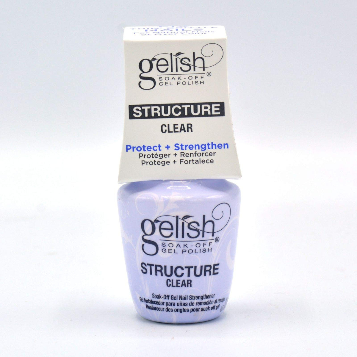 Gelish Structure Gel clear front packaging shows texture and long-lasting overlay benefit