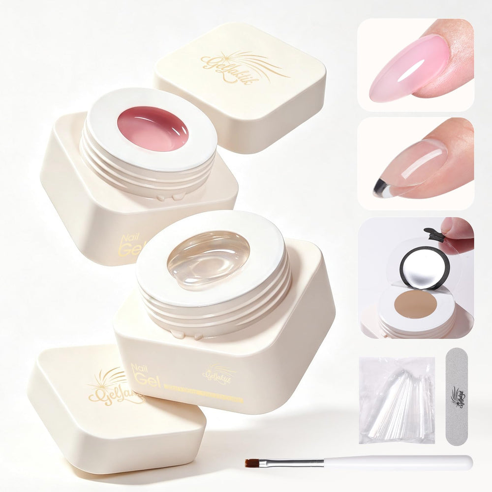 GELLAKTIK front packaging showing both 30g jars and included accessories for easy start