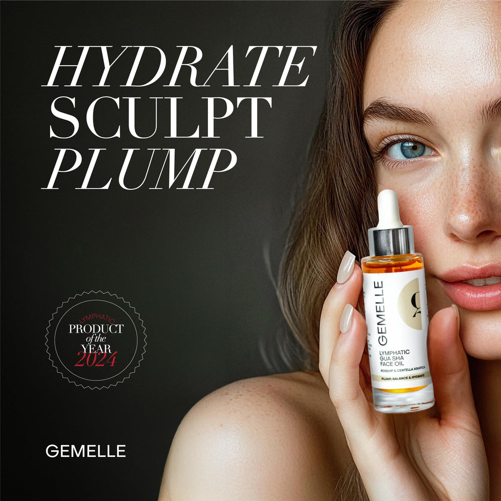 GEMELLE oil texture close-up demonstrating smooth glide and non-greasy finish
