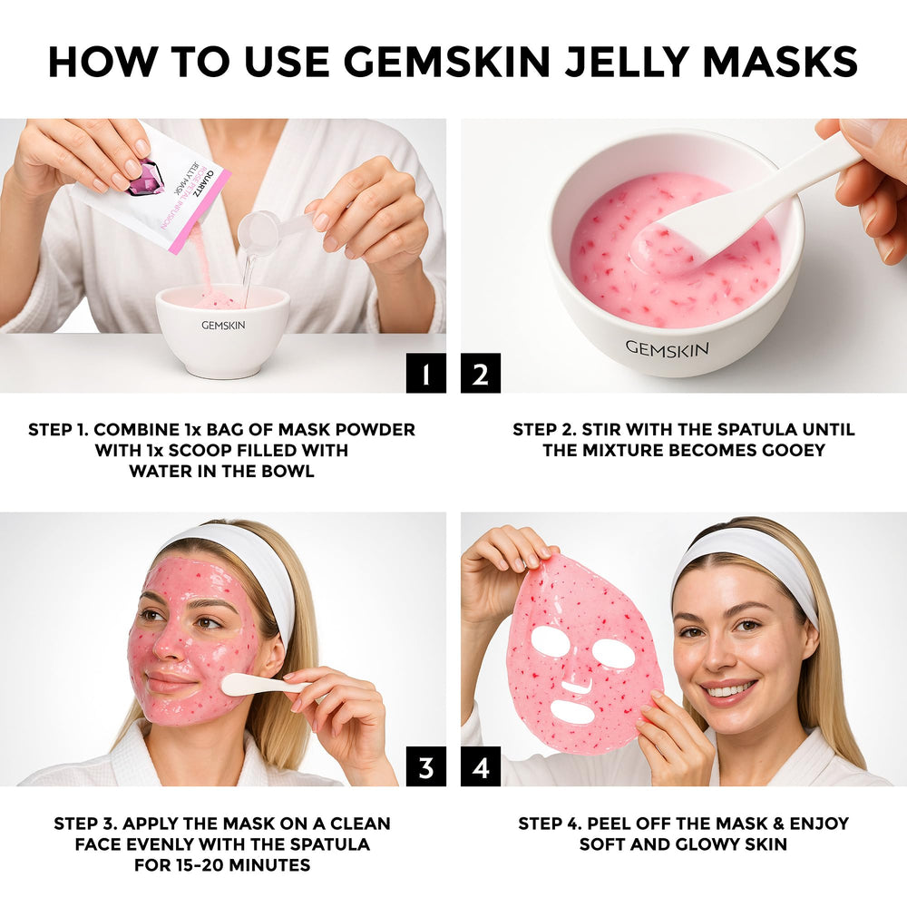 GEMSKIN ingredient display of hyaluronic acid and centella for hydration and calm