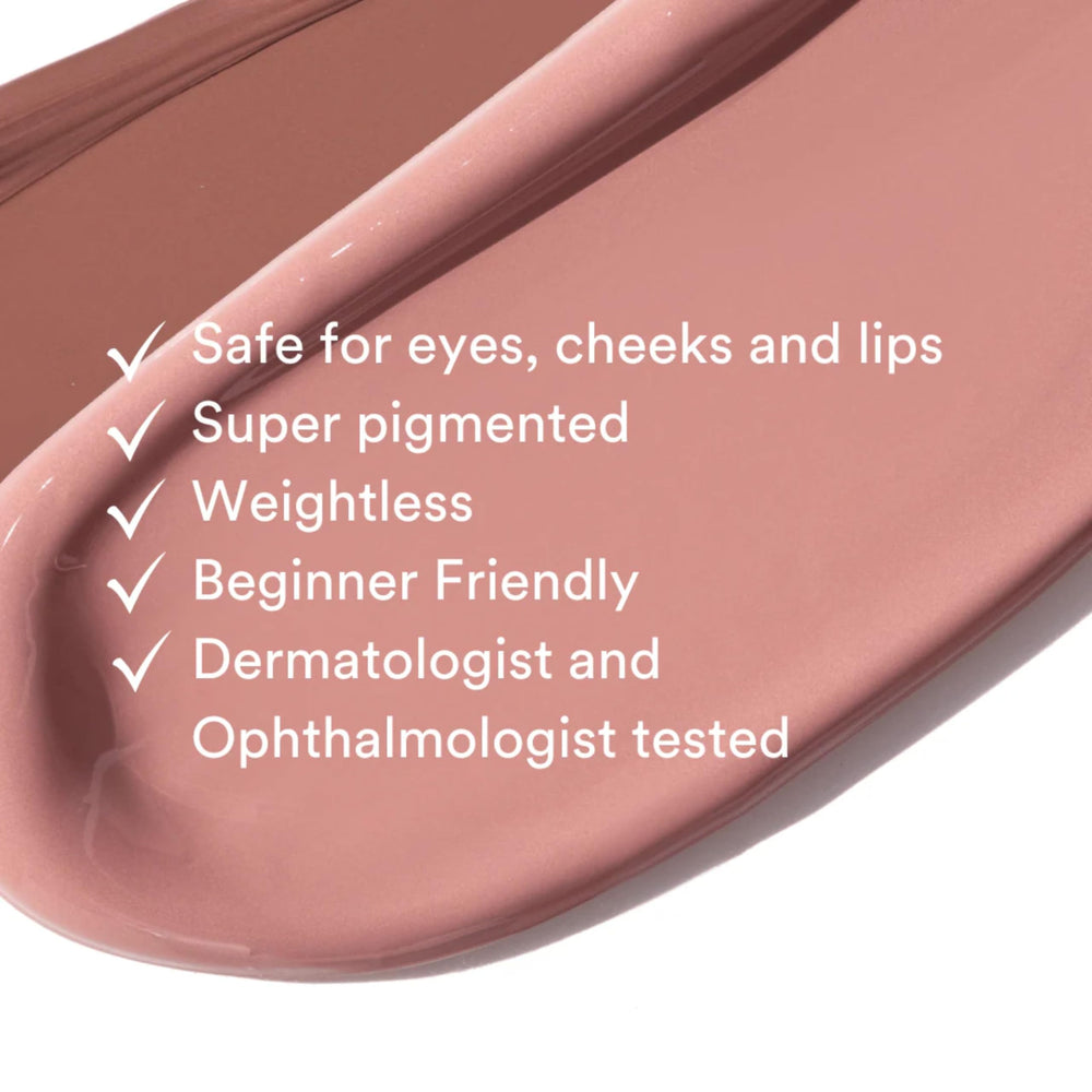 Gen See Shroom texture swatch on skin illustrating smooth blendability and matte payoff