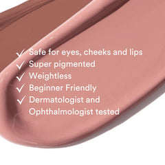 Gen See Shroom texture swatch on skin illustrating smooth blendability and matte payoff