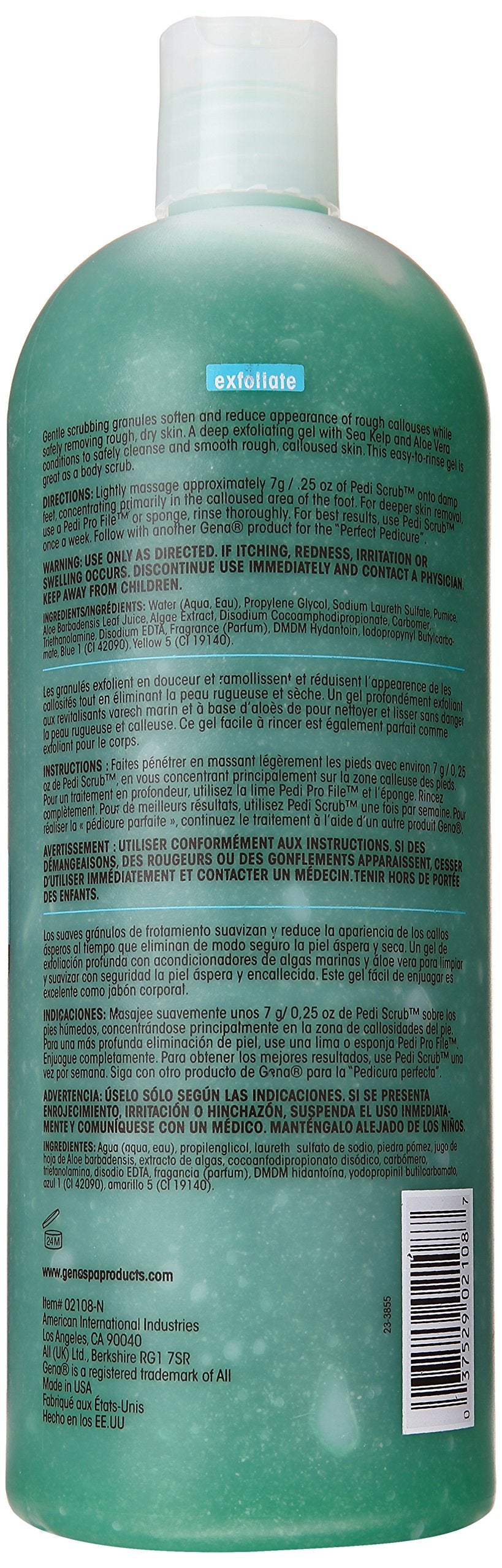 Gena texture close-up of exfoliating gel beads visible in gel, demonstrates effective exfoliation