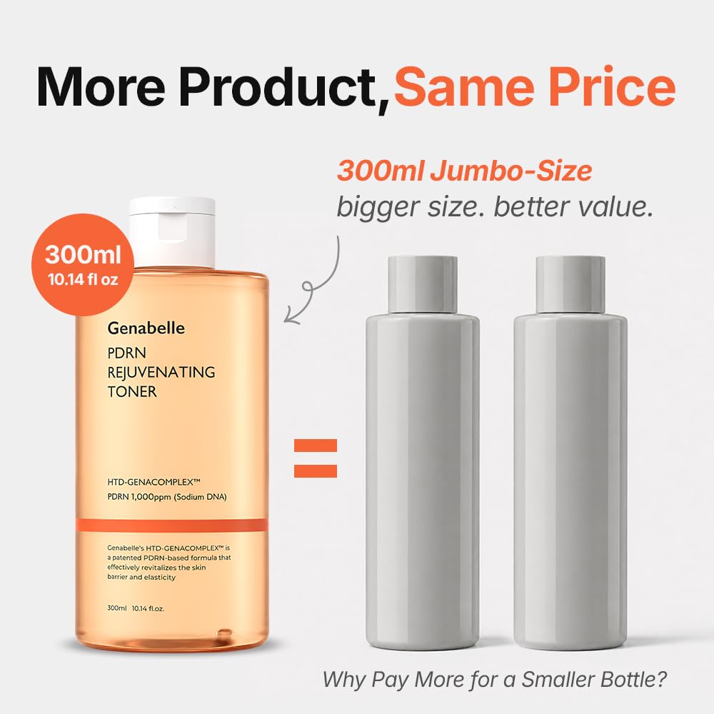 Genabelle PDRN toner pump dispensing clear toner for easy application
