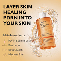 Genabelle PDRN toner close-up texture showing lightweight watery consistency