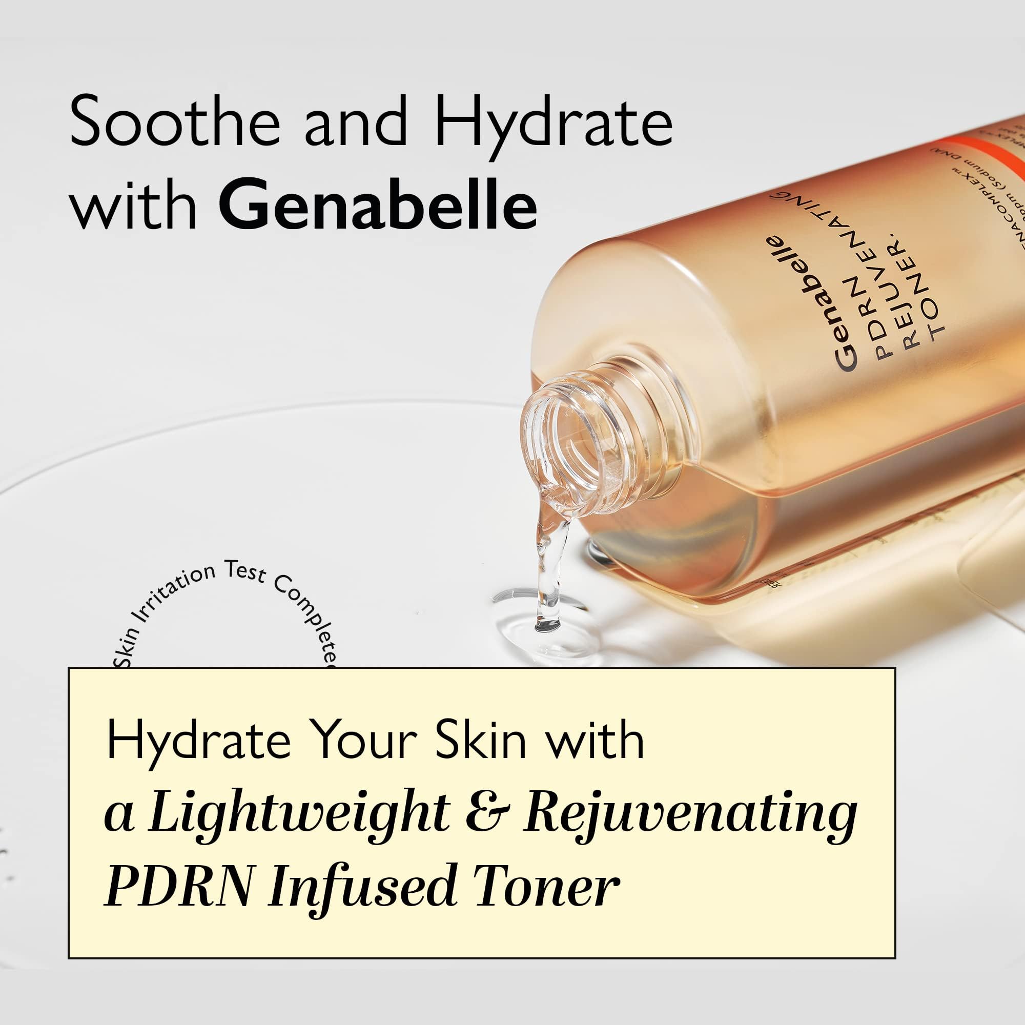 Genabelle PDRN toner layered under serum demonstrating improved product absorption