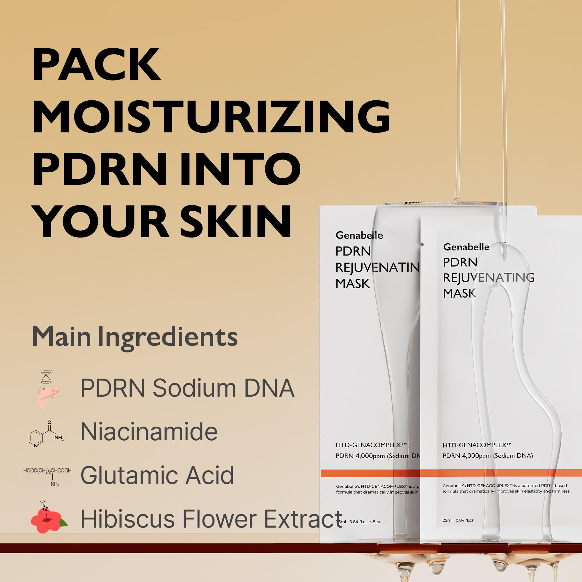 Genabelle serum drops on skin demonstrating hydrating essence delivery