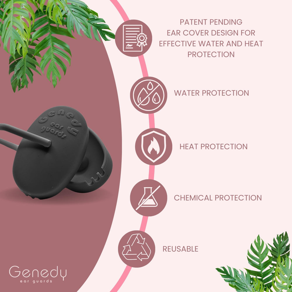 Genedy ear covers with blow dryer protecting ears from direct heat