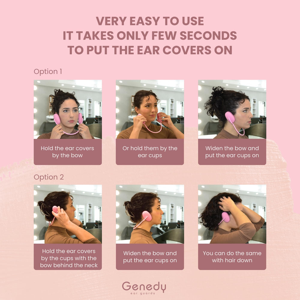 Genedy ear covers during hair dye session protecting ear skin from stains