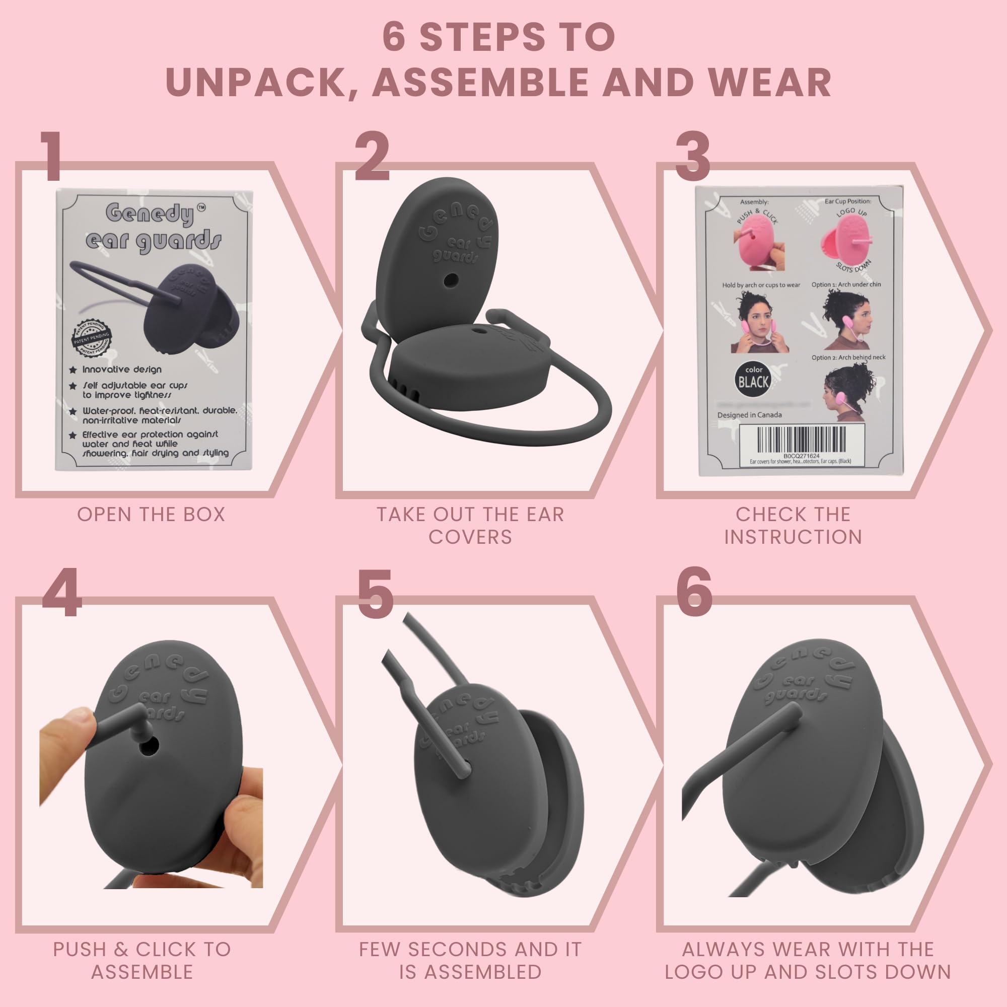 Genedy ear covers beside coin showing size and Genedy convenient scale