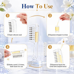 Generic brand close-up of comb teeth with soft pads for gentle massage
