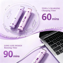 Generic bikini trimmer digital display showing battery percent for clear charge status