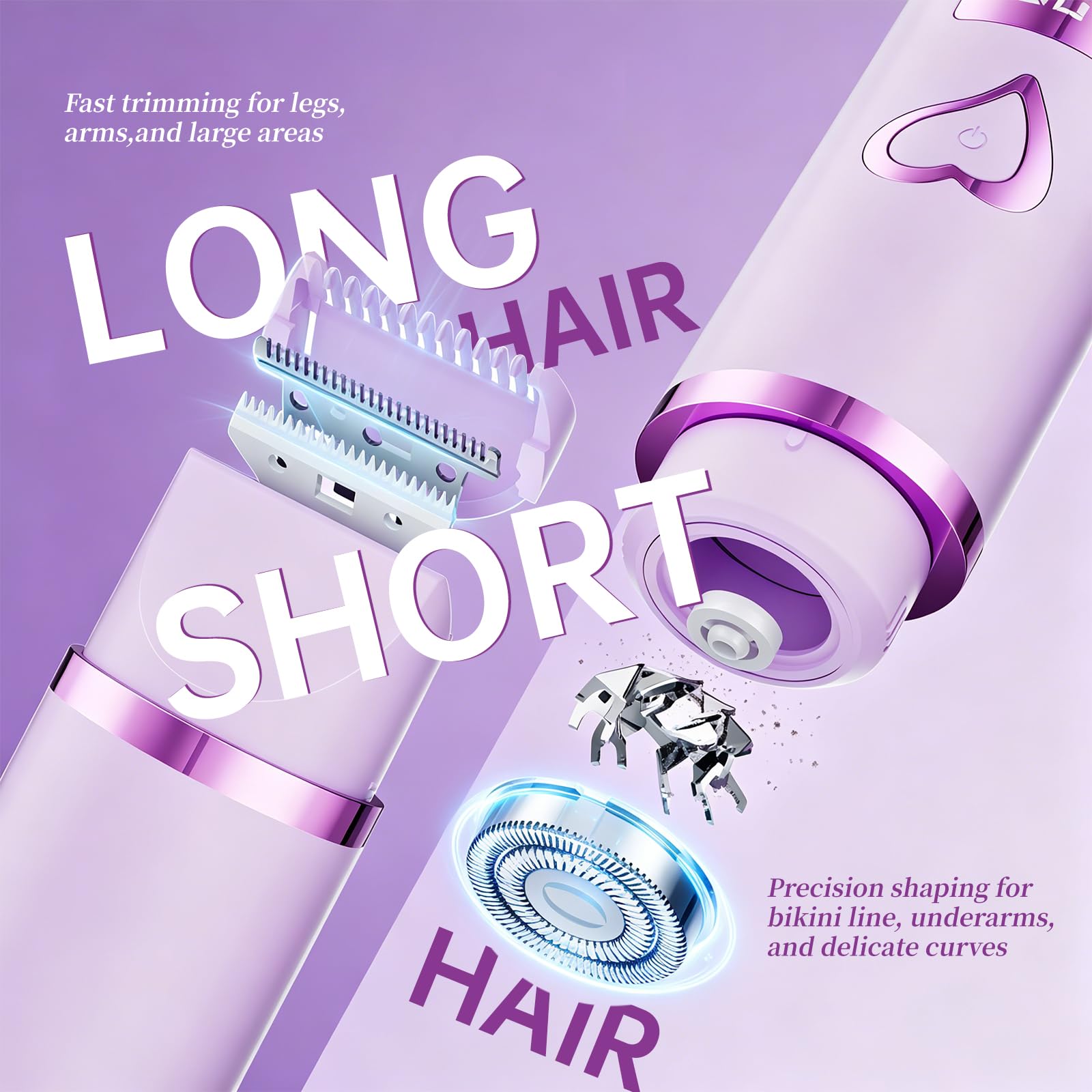 Generic bikini trimmer precision cap close-up showing fine blade for accurate shaping